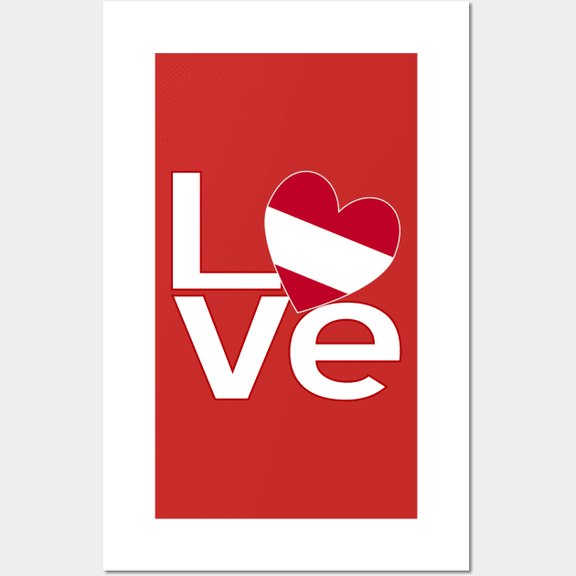 White Red Austrian LOVE Wall Art by AuntieShoe